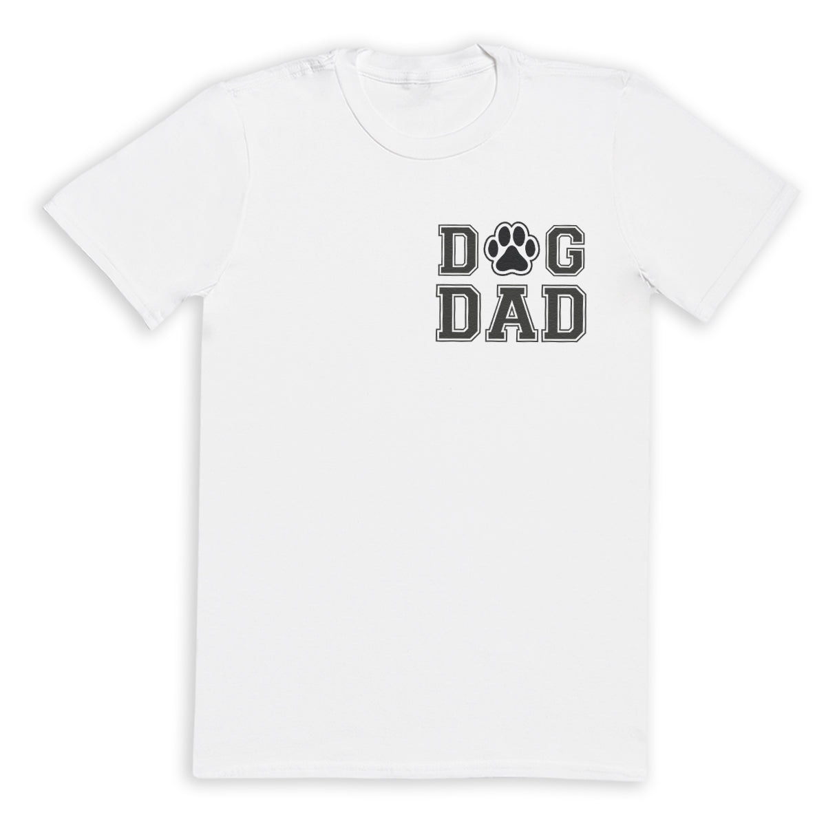 Dog Dad Chest Print with Paw - Mens T-Shirt - Dads T-Shirt