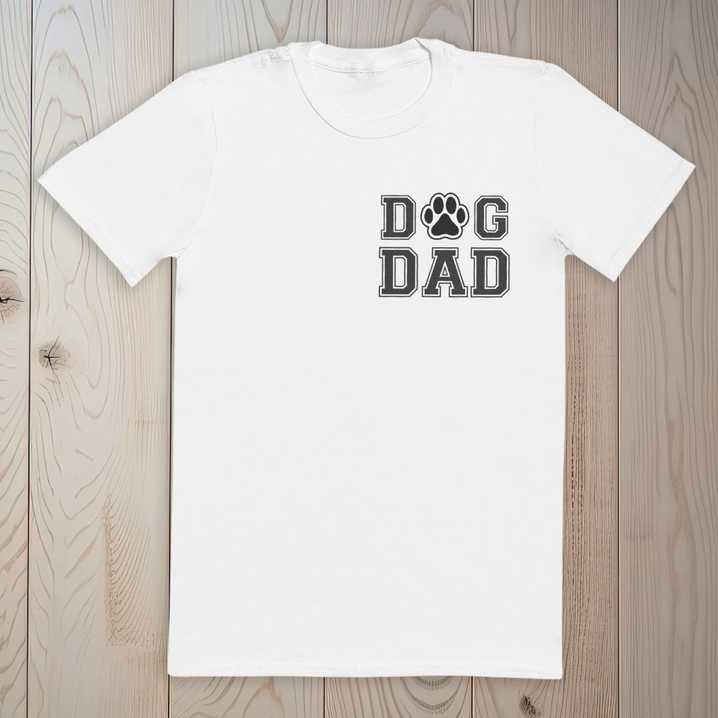 Dog Dad Chest Print with Paw - Mens T-Shirt - Dads T-Shirt