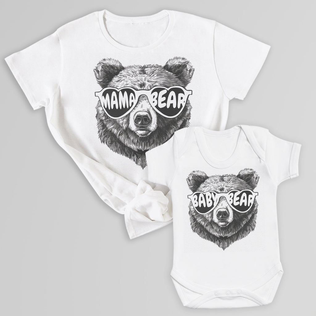 Baby Bear Sunglasses & Mama Bear - T-Shirt & Bodysuit / T-Shirt - (Sold Separately)