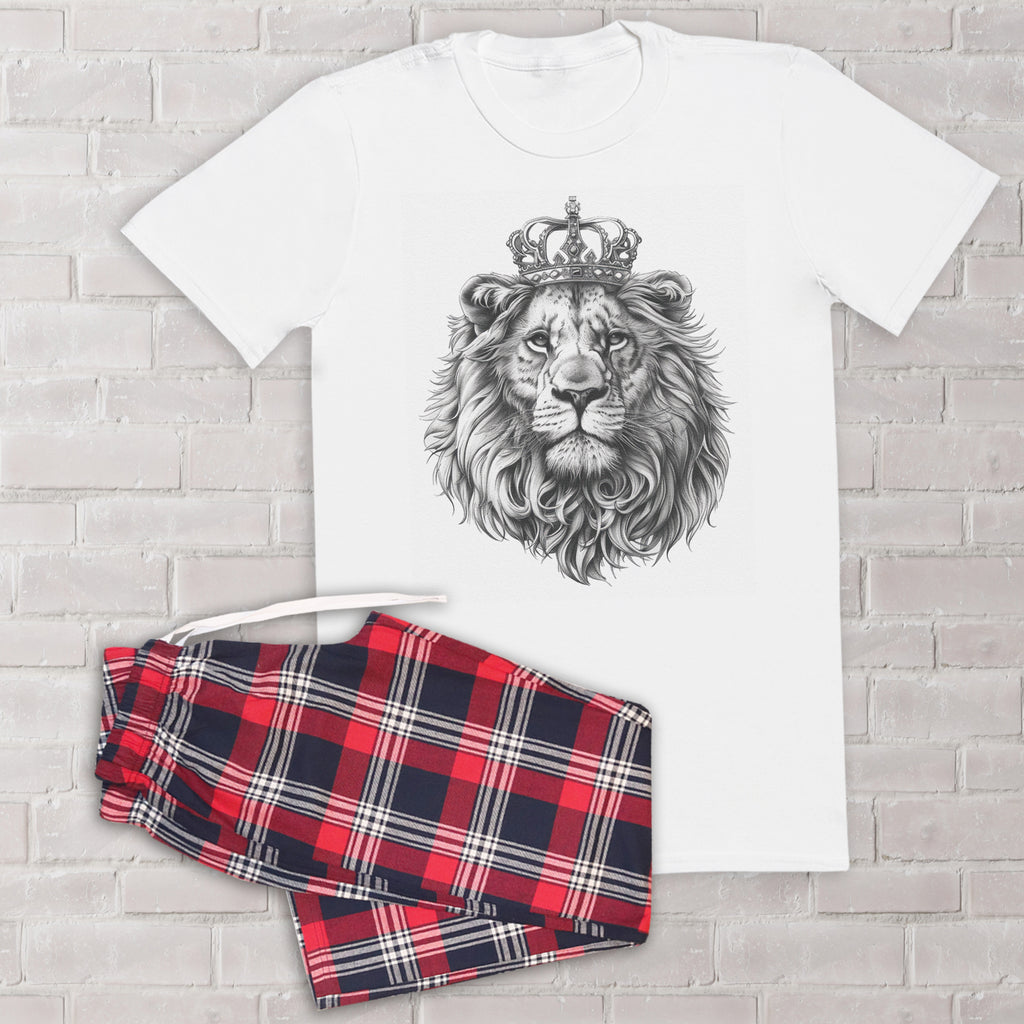 Lion King - Pyjamas - Top & Tartan PJ Bottoms - Dad Pyjamas