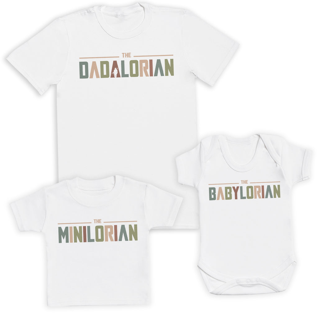 Retro Dadalorian, Babylorian & Minilorian - Baby / Kids T-Shirt & Men's T-Shirt - (Sold Separately)