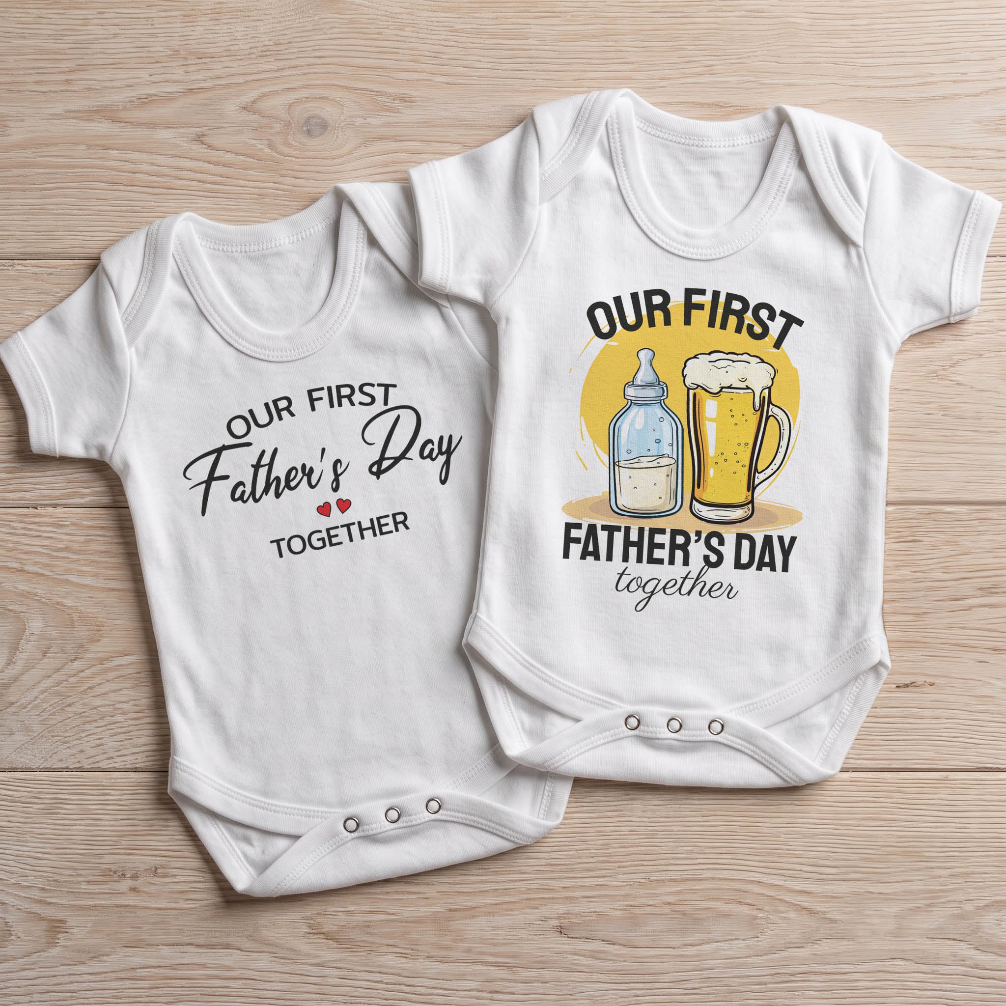 Our First Father's Day Baby Gift Set - Set of 2 - Baby Matching Set