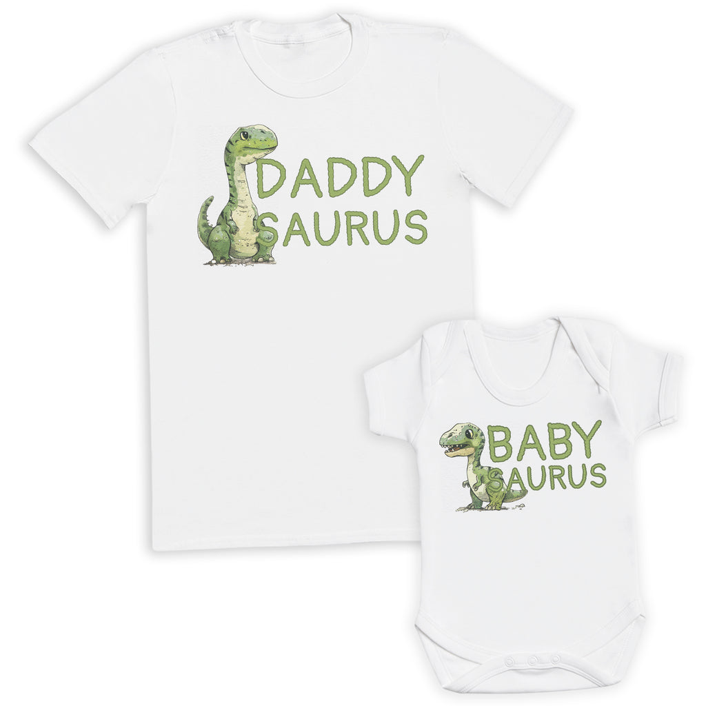 Daddyasaurus & Babyasaurus Drawing - Baby / Kids T-Shirt & Men's T-Shirt - (Sold Separately)