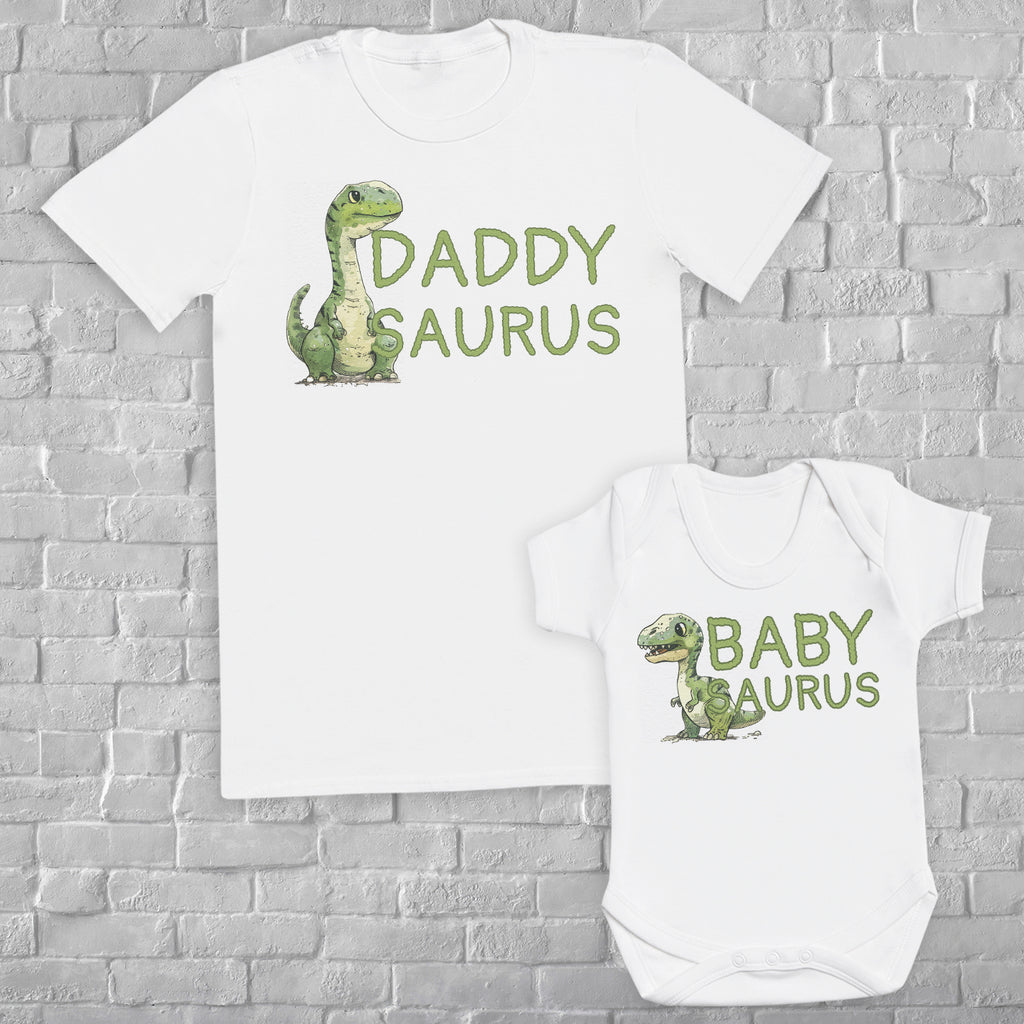 Daddyasaurus & Babyasaurus Drawing - Baby / Kids T-Shirt & Men's T-Shirt - (Sold Separately)