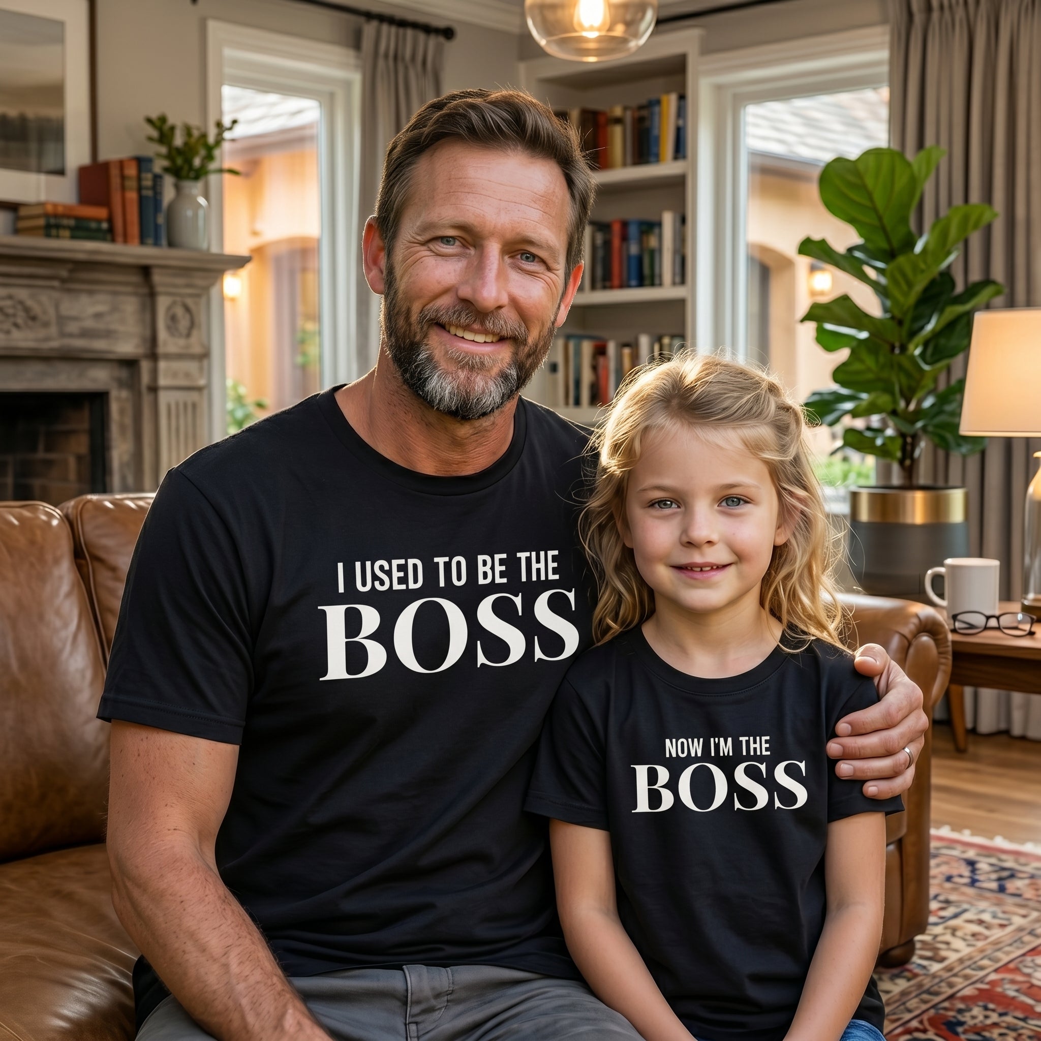 Jetzt bin ich der Boss &amp; Früher war ich der Boss – Baby-/Kinder-T-Shirt &amp; Herren-T-Shirt – (separat erhältlich)