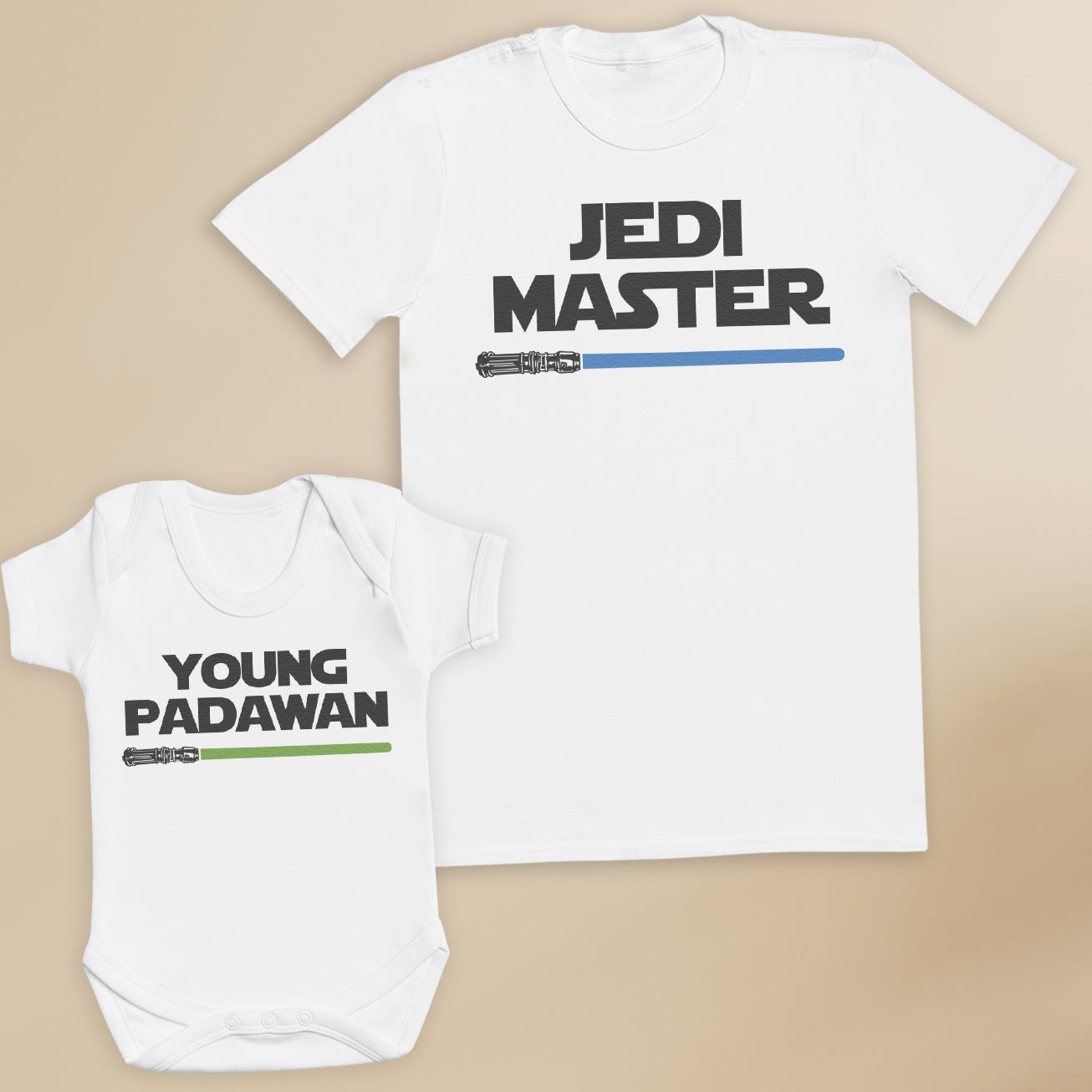 Jedi Master & Young Padawan - Baby / Kids T-Shirt & Men's T-Shirt - (Sold Separately)