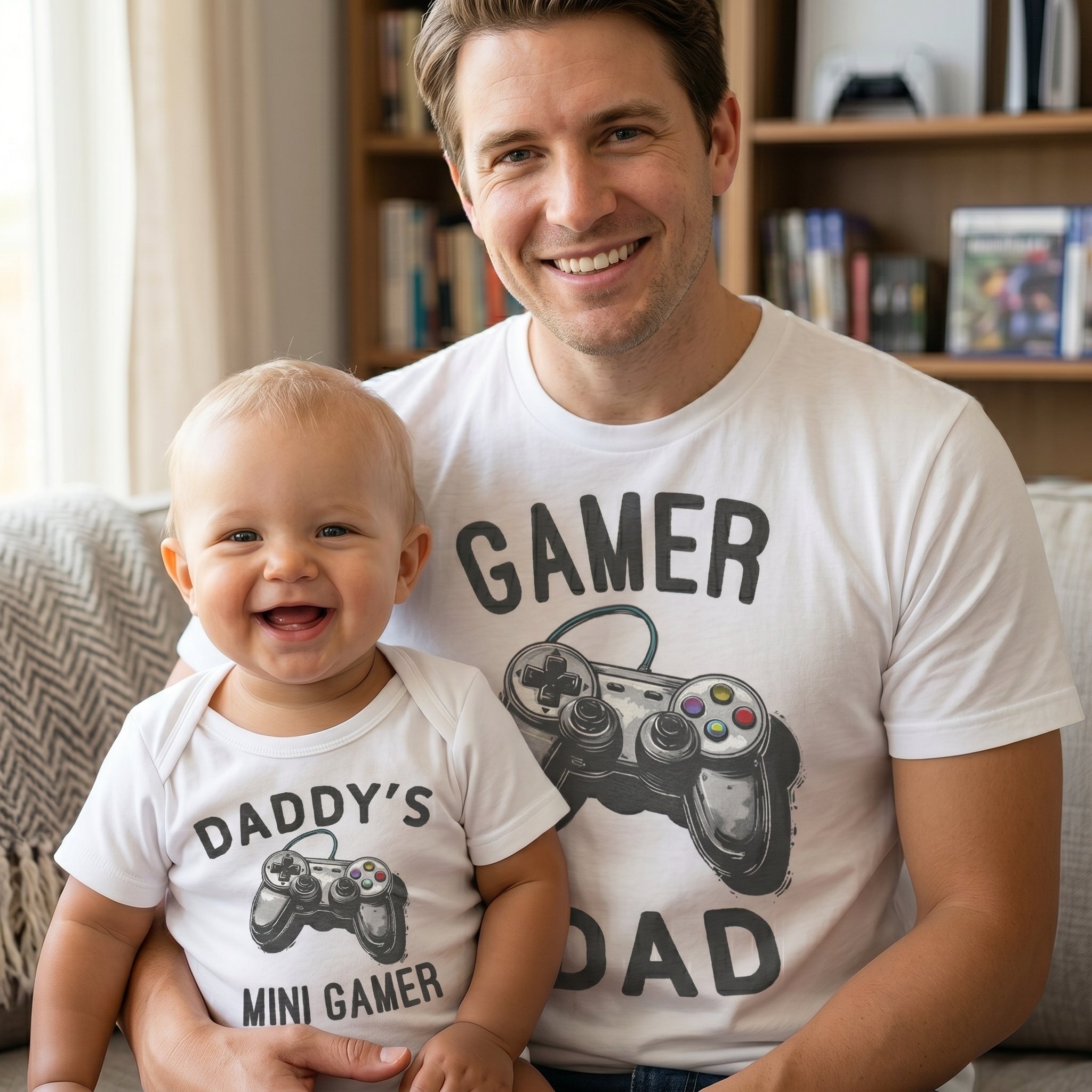 Daddy's Mini Gamer &amp; Gamer Dad – Baby-/Kinder-T-Shirt &amp; Herren-T-Shirt – (separat erhältlich)