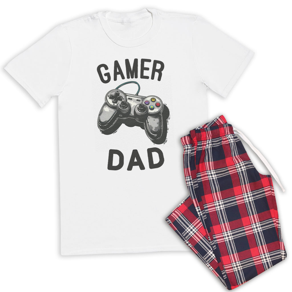 Gamer Dad- Pyjamas - Top & Tartan PJ Bottoms - Dad Pyjamas