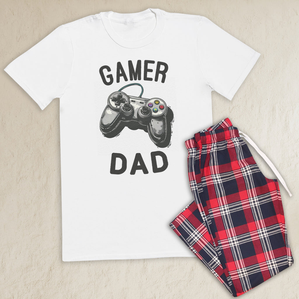Gamer Dad- Pyjamas - Top & Tartan PJ Bottoms - Dad Pyjamas