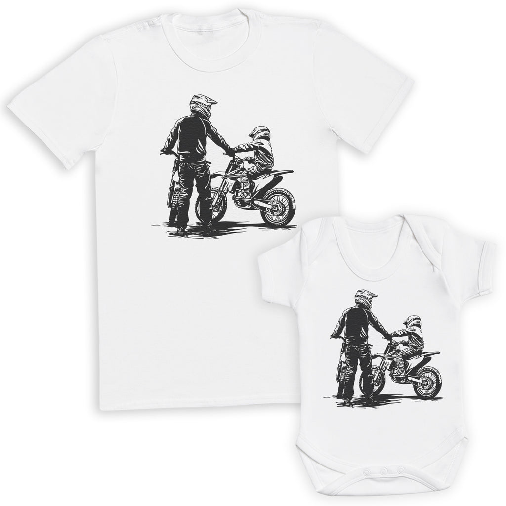 Mini Biker & Daddy Biker - Baby / Kids T-Shirt & Men's T-Shirt - (Sold Separately)