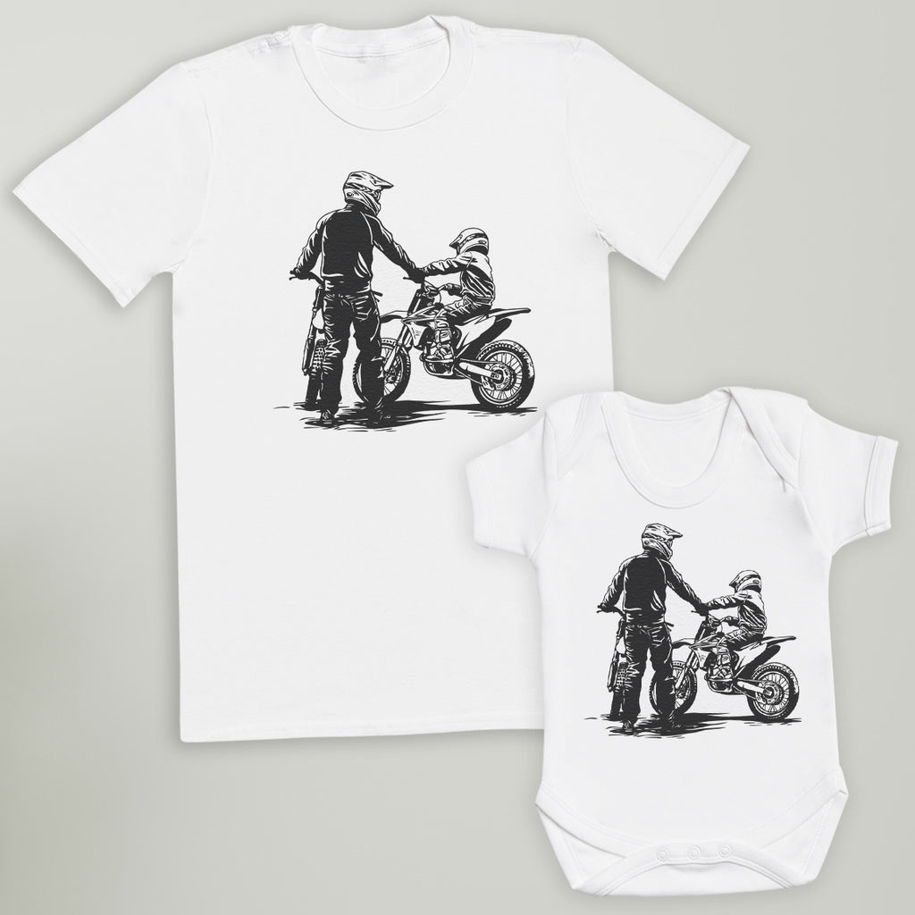 Mini Biker & Daddy Biker - Baby / Kids T-Shirt & Men's T-Shirt - (Sold Separately)
