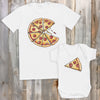 Pizza & Pizza Slice New Design - Baby / Kids T-Shirt & Men's T-Shirt - (Sold Separately)