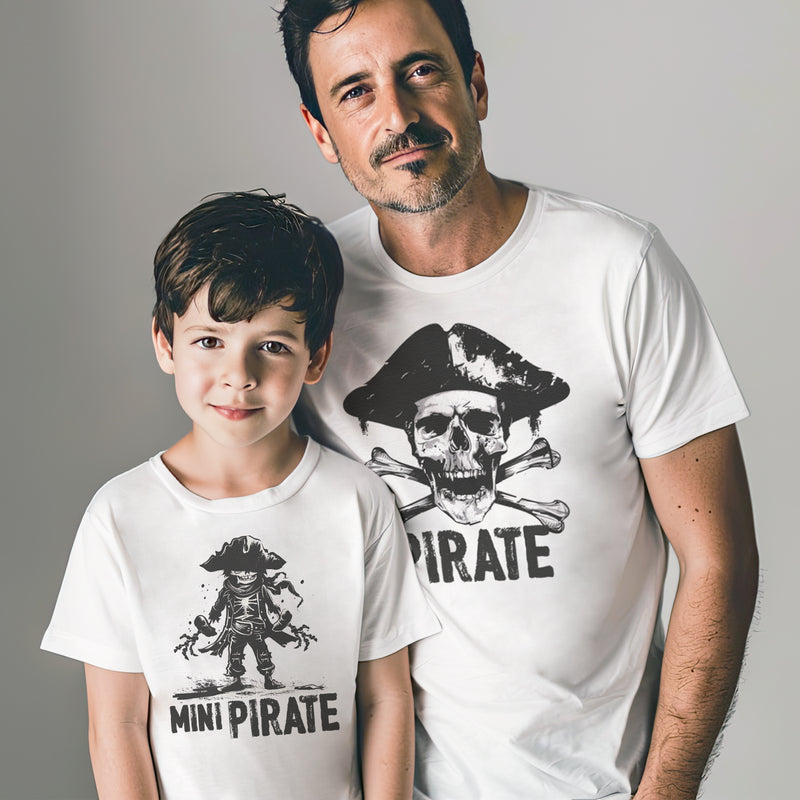 Pirate & Mini Pirate - Baby / Kids T-Shirt & Men's T-Shirt - (Sold Separately)