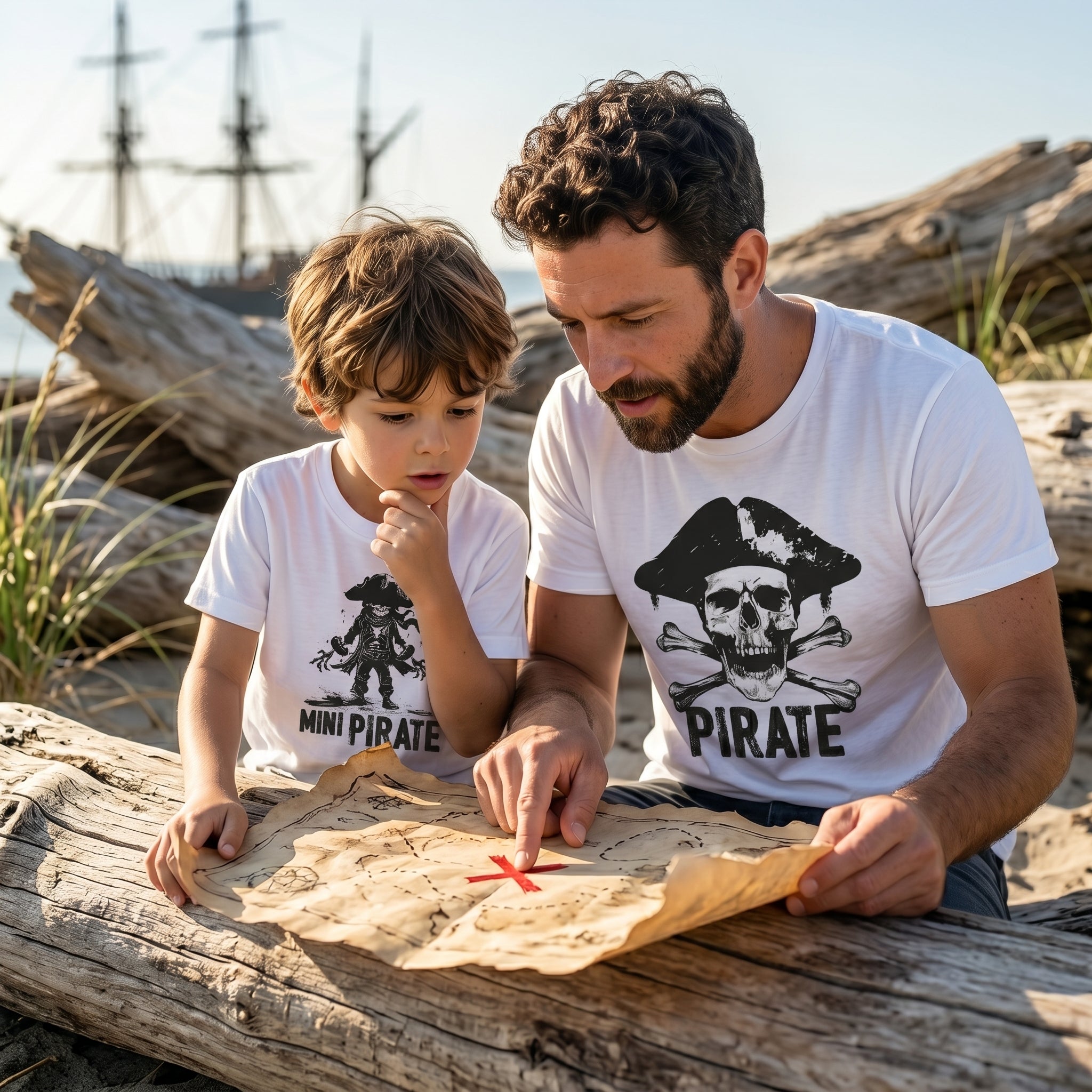 Pirate & Mini Pirate - Baby / Kids T-Shirt & Men's T-Shirt - (Sold Separately)
