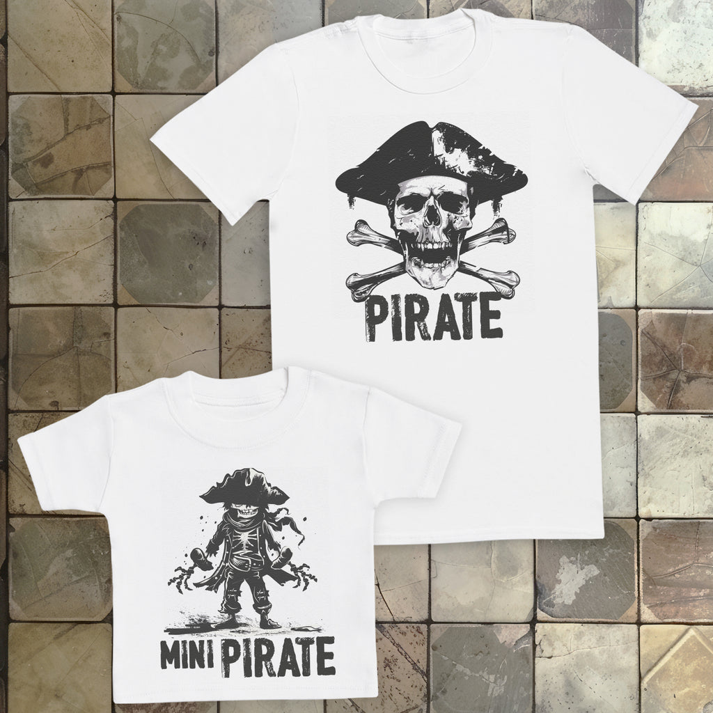Pirate & Mini Pirate - Baby / Kids T-Shirt & Men's T-Shirt - (Sold Separately)