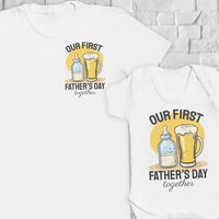 Our First Father's Day Baby Gift Set - Set of 2 - Father & Baby Matching Set - Dad & Baby