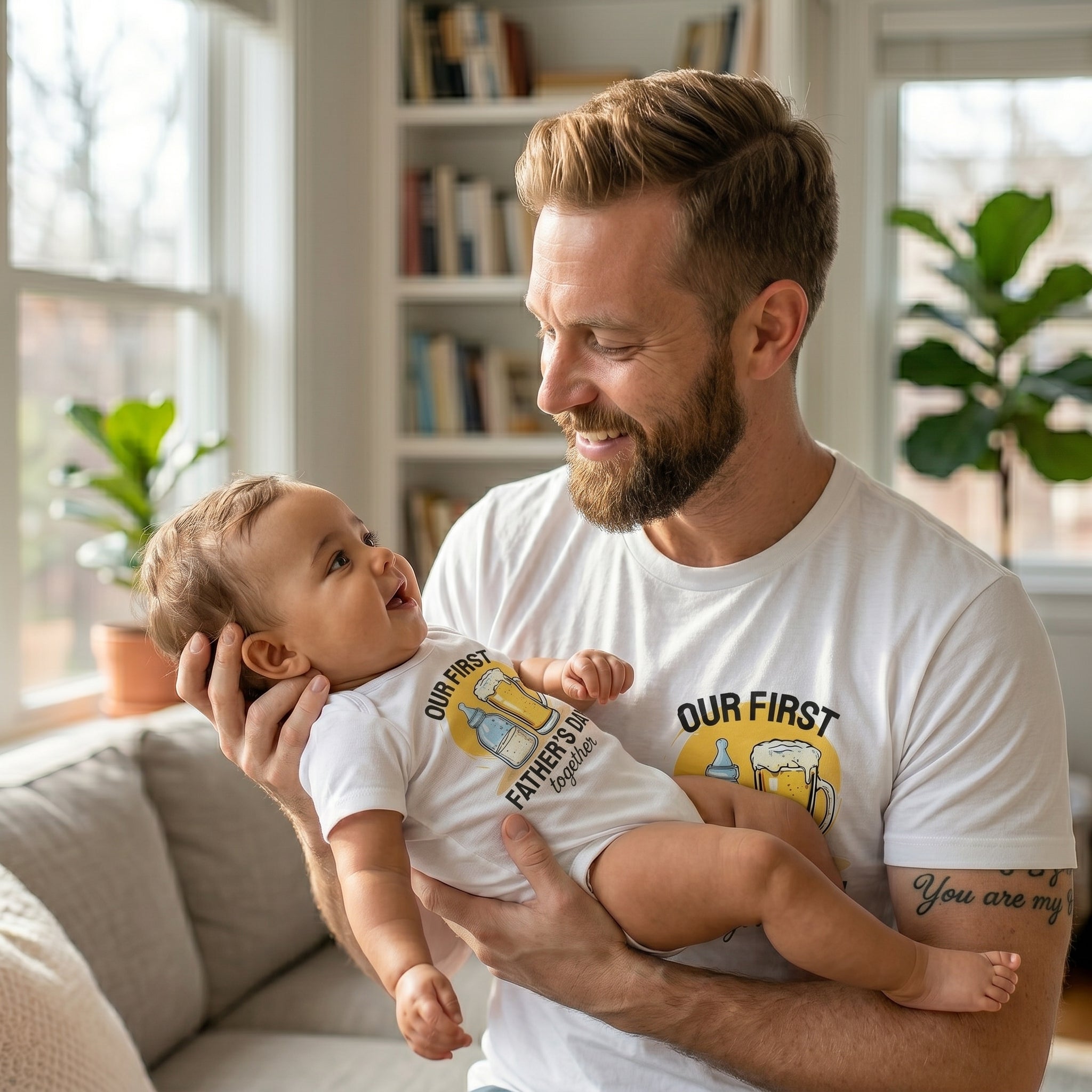 Unser erstes Baby-Geschenkset zum Vatertag – 2er-Set – Vater &amp; Baby Passendes Set – Papa &amp; Baby