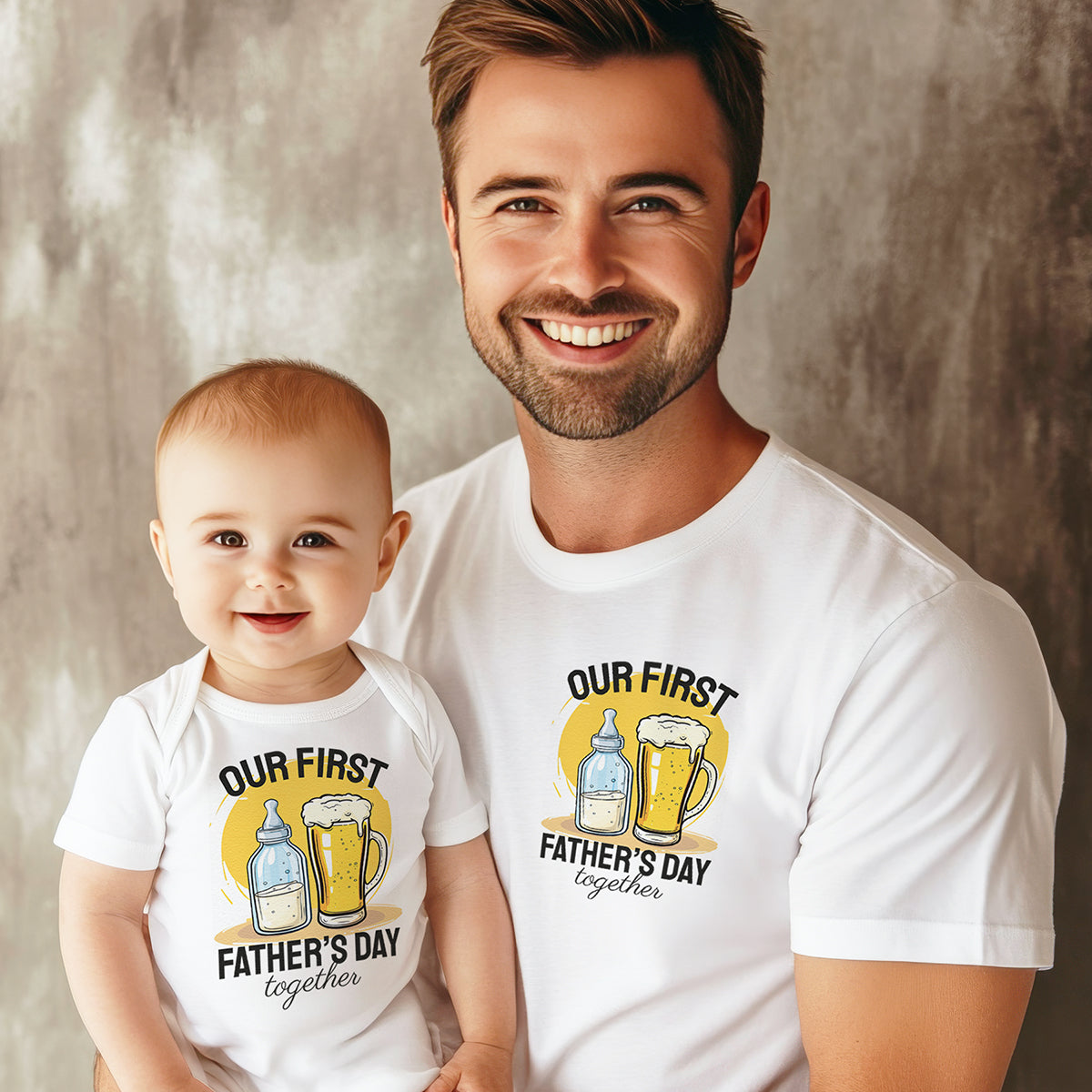 Our First Father's Day Baby Gift Set - Set of 2 - Father & Baby Matching Set - Dad & Baby