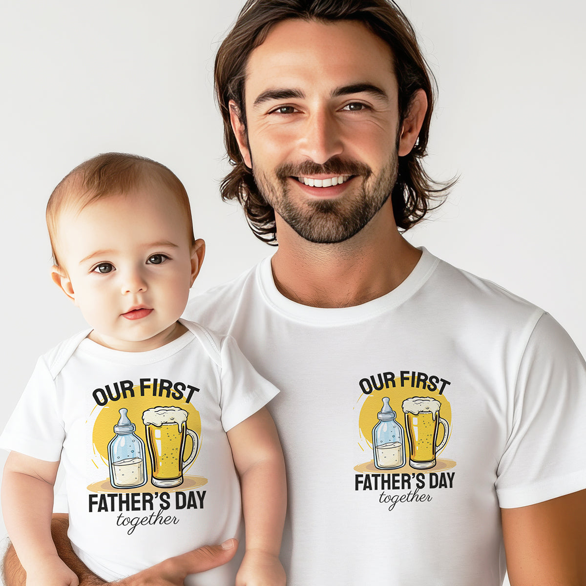 Our First Father's Day Baby Gift Set - Set of 2 - Father & Baby Matching Set - Dad & Baby