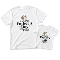 Our First Father's Day Together - Classic Script Typography Design - Baby Outfit Set