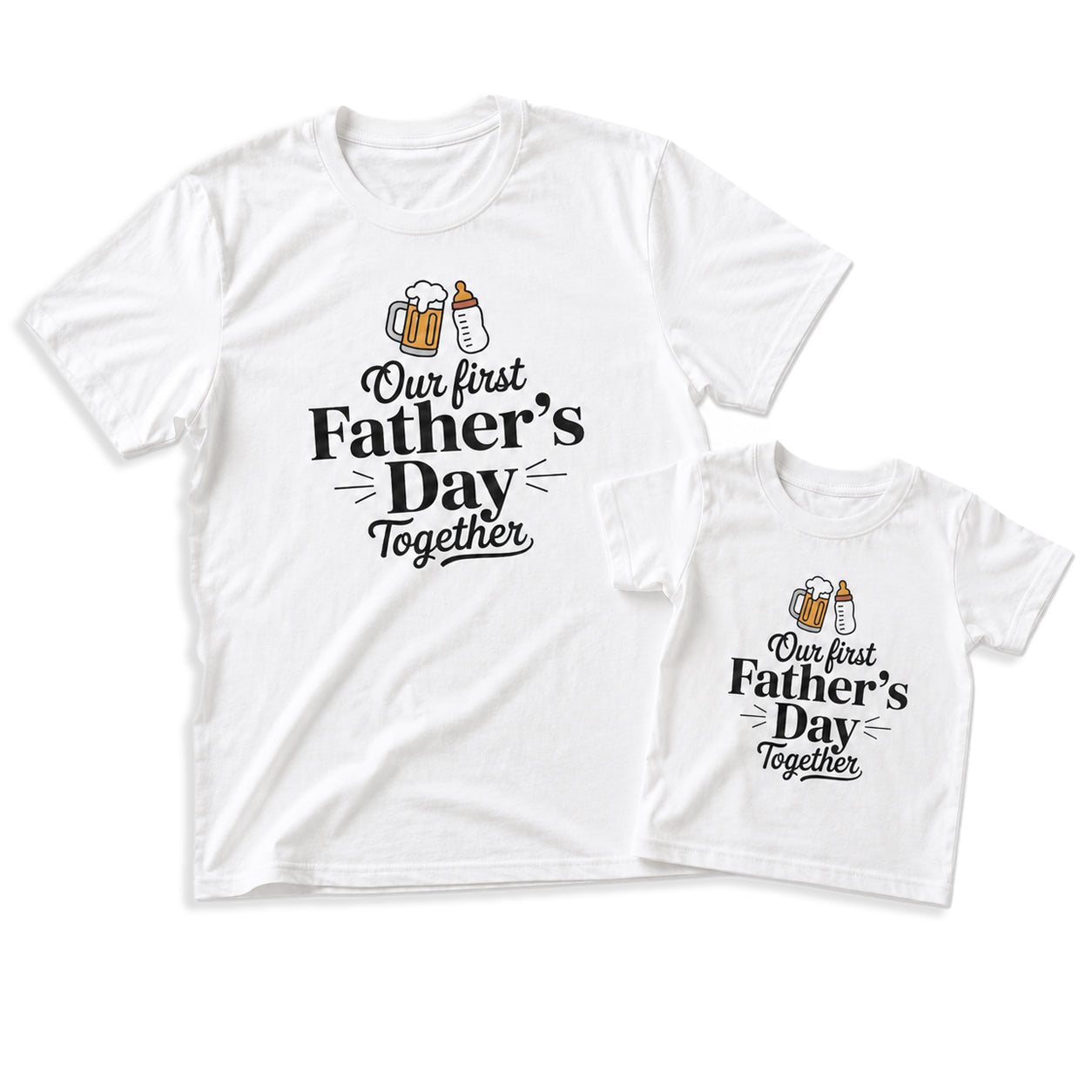 Our First Father's Day Together - Classic Script Typography Design - Baby Outfit Set