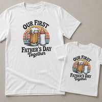 Our First Father's Day Together – Retro Sunset Beer & Bottle Design - Baby Outfit Set