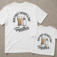 Our First Father's Day Together – Vintage Arch Typography Design - Baby Outfit Set