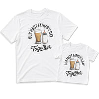 Our First Father's Day Together – Vintage Arch Typography Design - Baby Outfit Set