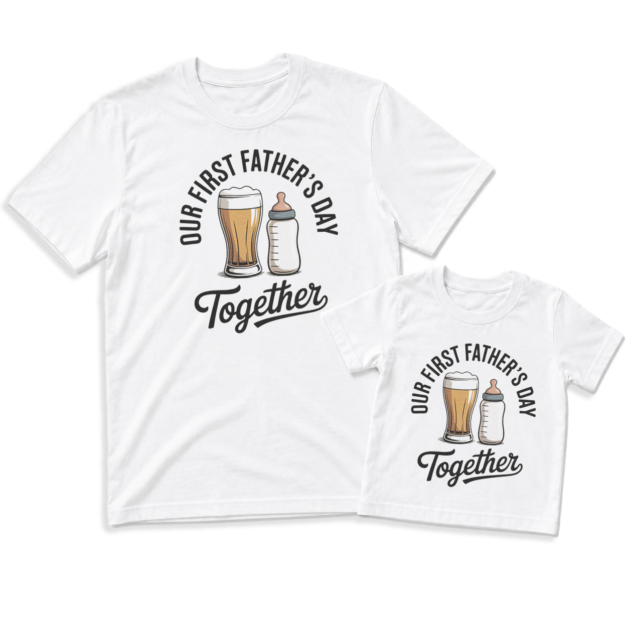 Our First Father's Day Together – Vintage Arch Typography Design - Baby Outfit Set