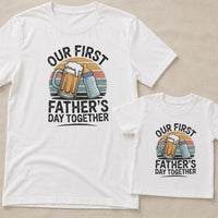 Our First Father's Day Together – Vintage Sunset Graphic Design - Baby Outfit Set