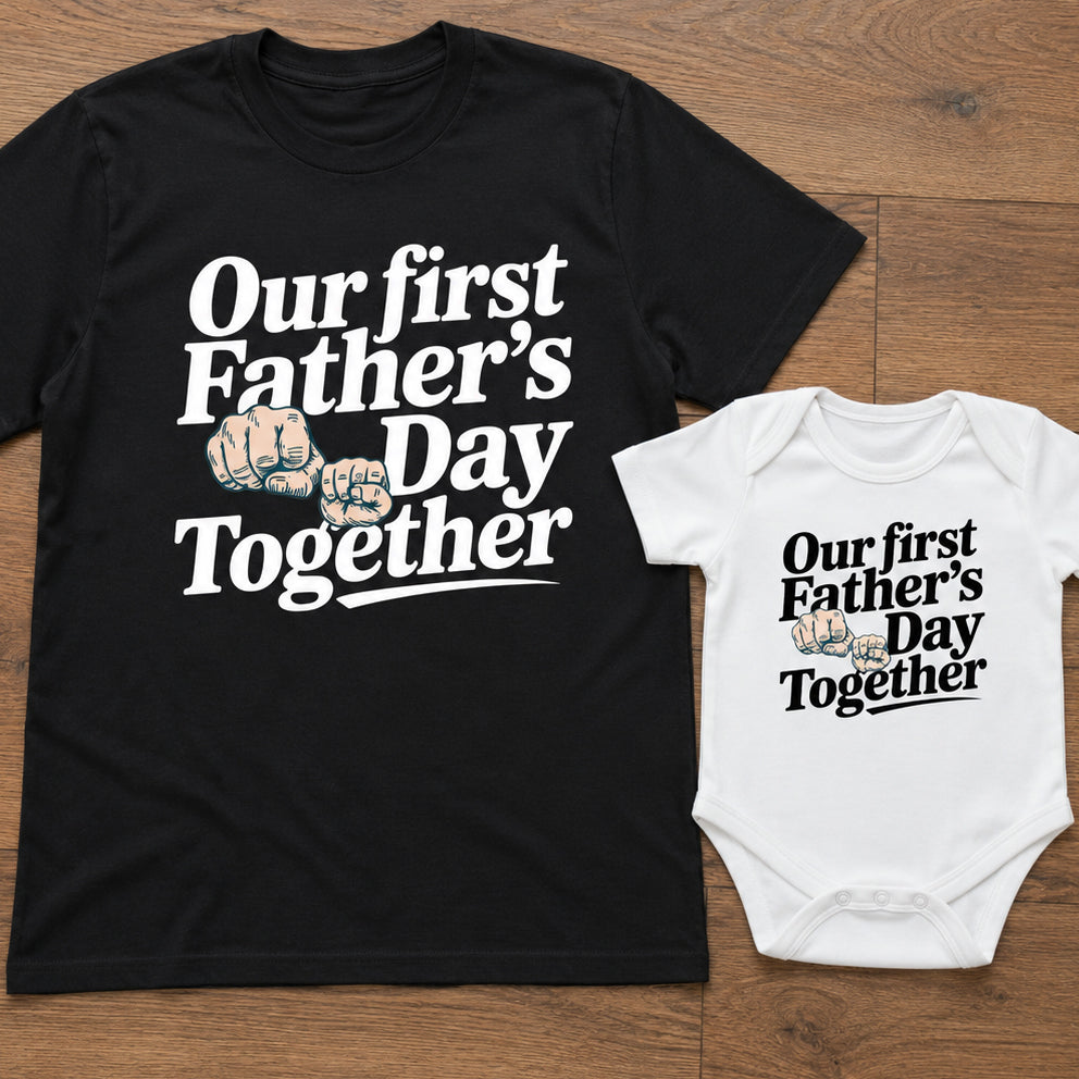 Unser erstes Baby-Geschenkset zum Vatertag – 2er-Set – Vater &amp; Baby Passendes Set – Papa &amp; Baby