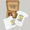 PERSONALISED Gift Box Happy 1st Father's Day Wooden Photo Frame with Dad & Baby Matching Set