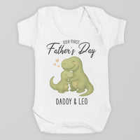 PERSONALISED Our First Father's Day - Choice of 12 Animal Designs - Baby Bodysuit
