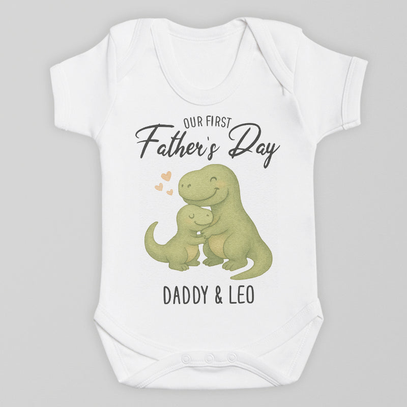 PERSONALISED Our First Father's Day - Choice of 12 Animal Designs - Baby Bodysuit