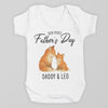 PERSONALISED Our First Father's Day - Choice of 12 Animal Designs - Baby Bodysuit