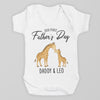 PERSONALISED Our First Father's Day - Choice of 12 Animal Designs - Baby Bodysuit