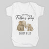 PERSONALISED Our First Father's Day - Choice of 12 Animal Designs - Baby Bodysuit