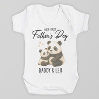 PERSONALISED Our First Father's Day - Choice of 12 Animal Designs - Baby Bodysuit