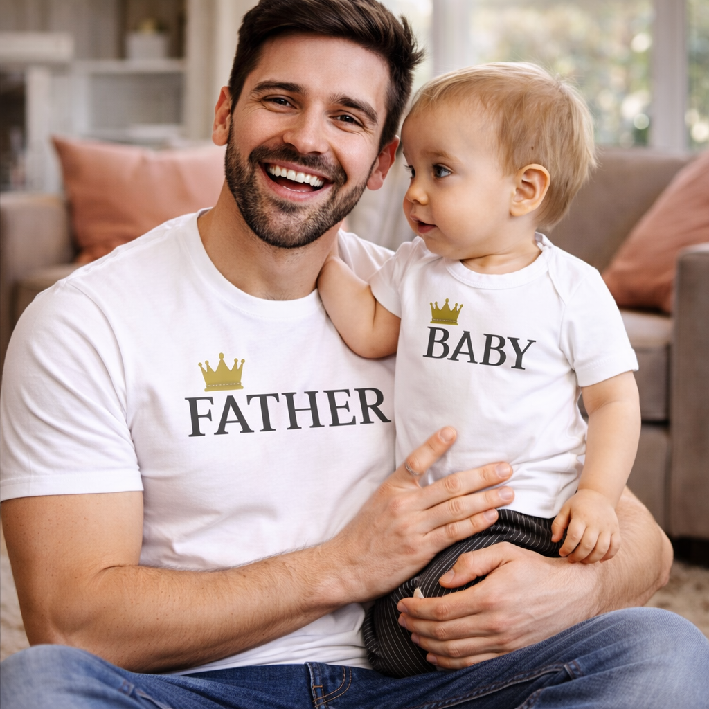 Father & Baby Crowns - T-Shirt & Bodysuit / T-Shirt - (Sold Separately)