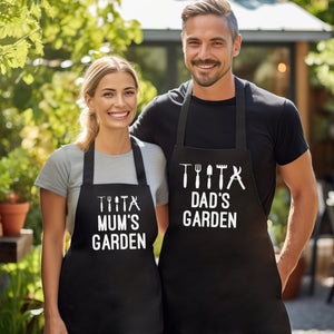 Mum's Garden & Dad's Garden - Printed Aprons - (Sold Separately)