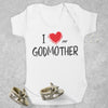 I Love My GodMother Red Heart - Baby Bodysuit