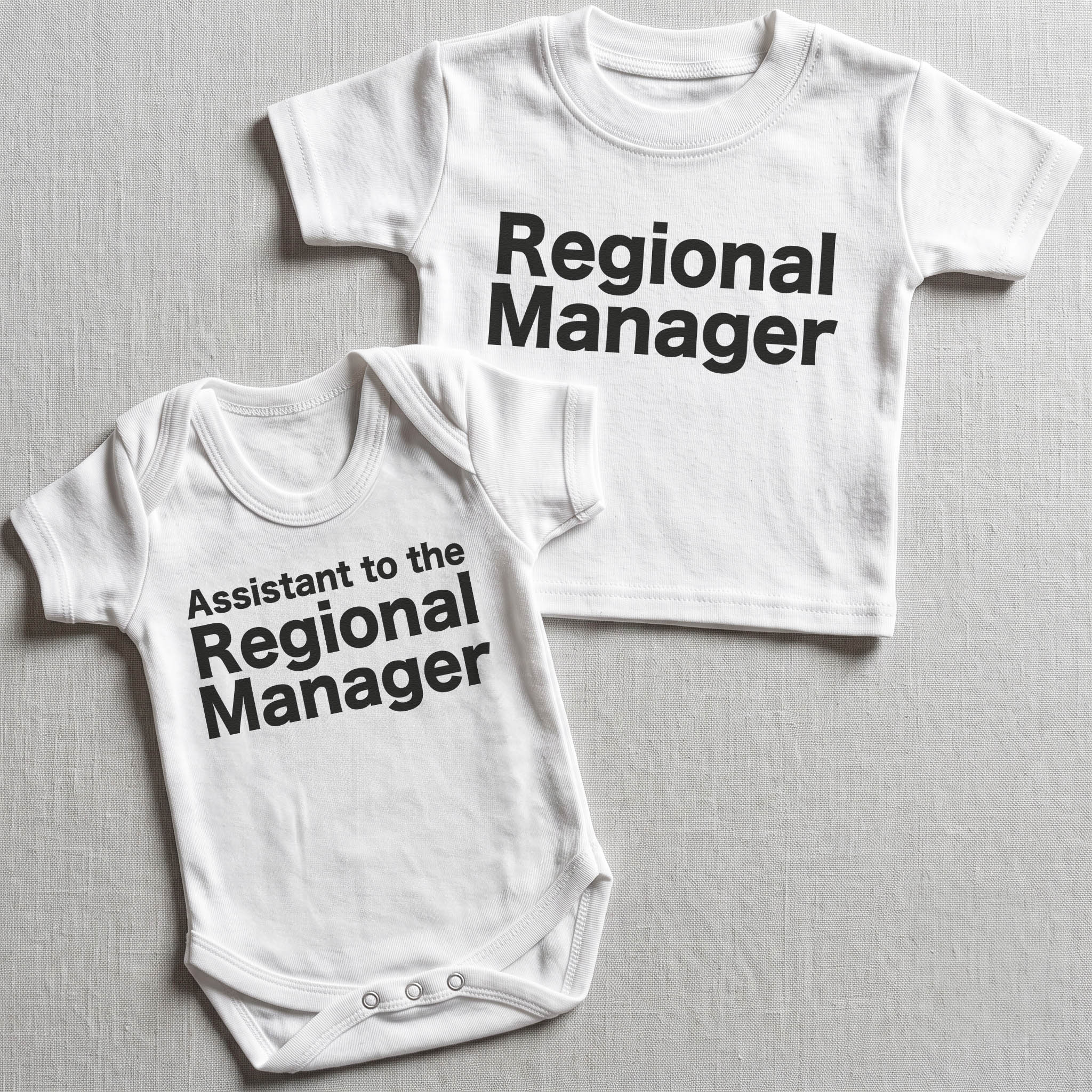 Assistant Regional Manager Baby Gift Set - Matching Gift Set - Baby Bodysuit