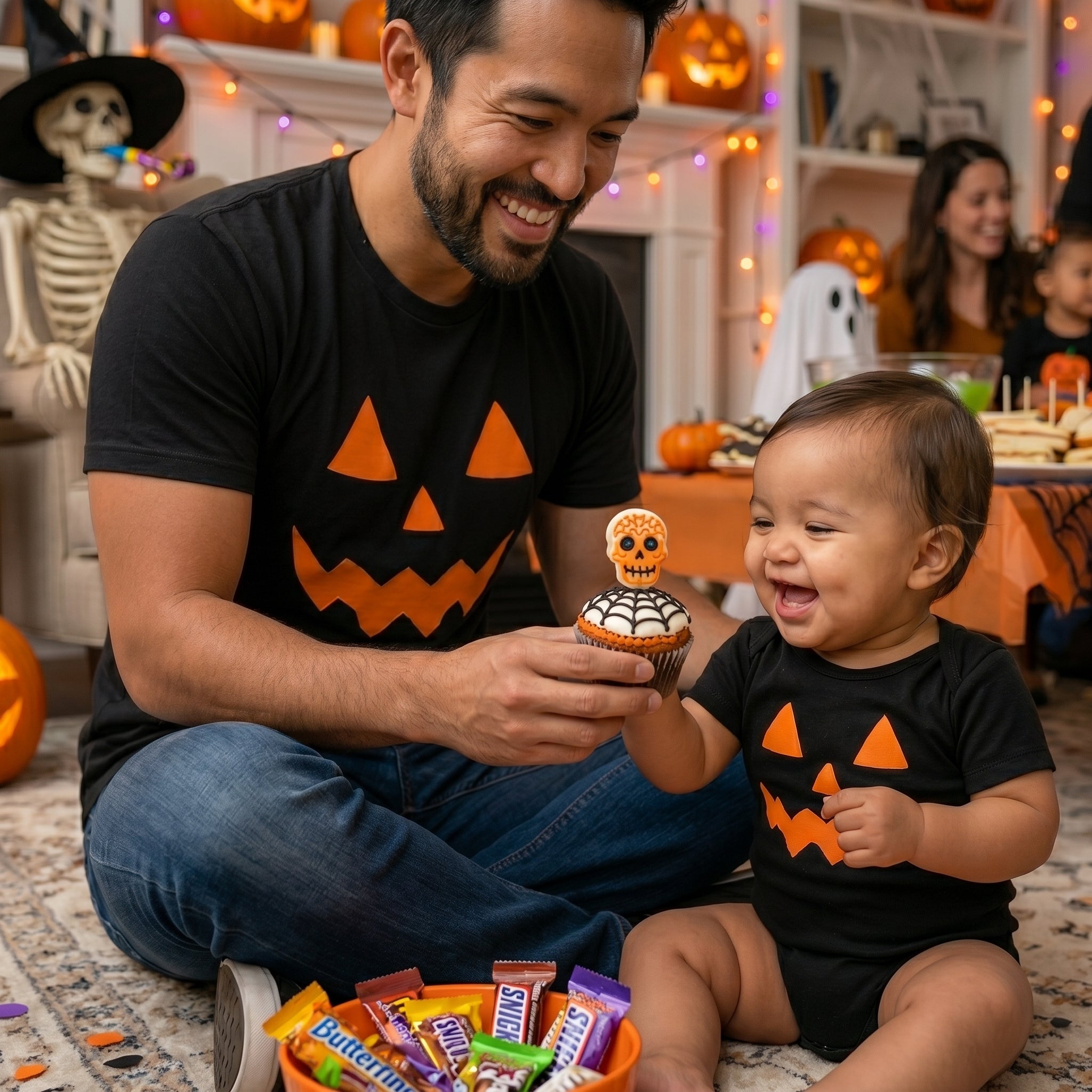 Baby Pumpkin & Daddy Pumpkin - Baby / Kids T-Shirt & Father's T-Shirt - (Sold Separately)