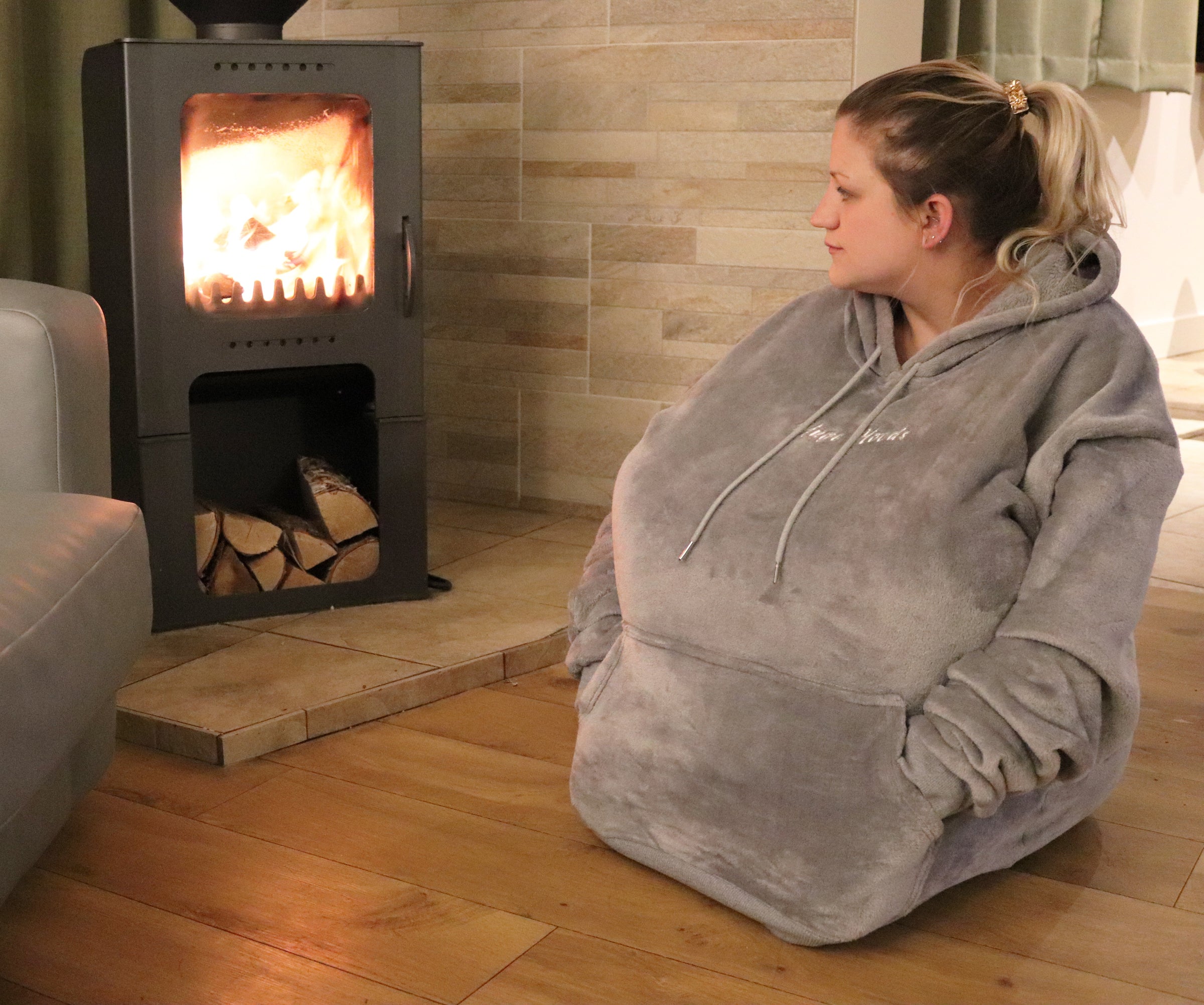 Huge Hoods Fur Grey Oversized Original Hoody from Huge Hoods