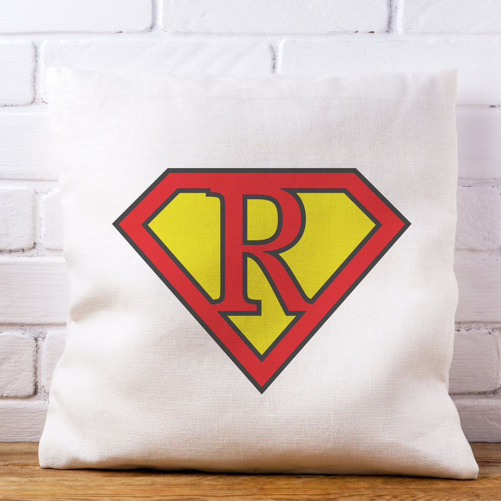 Personalised Super Hero Initial - Printed Cushion Cover