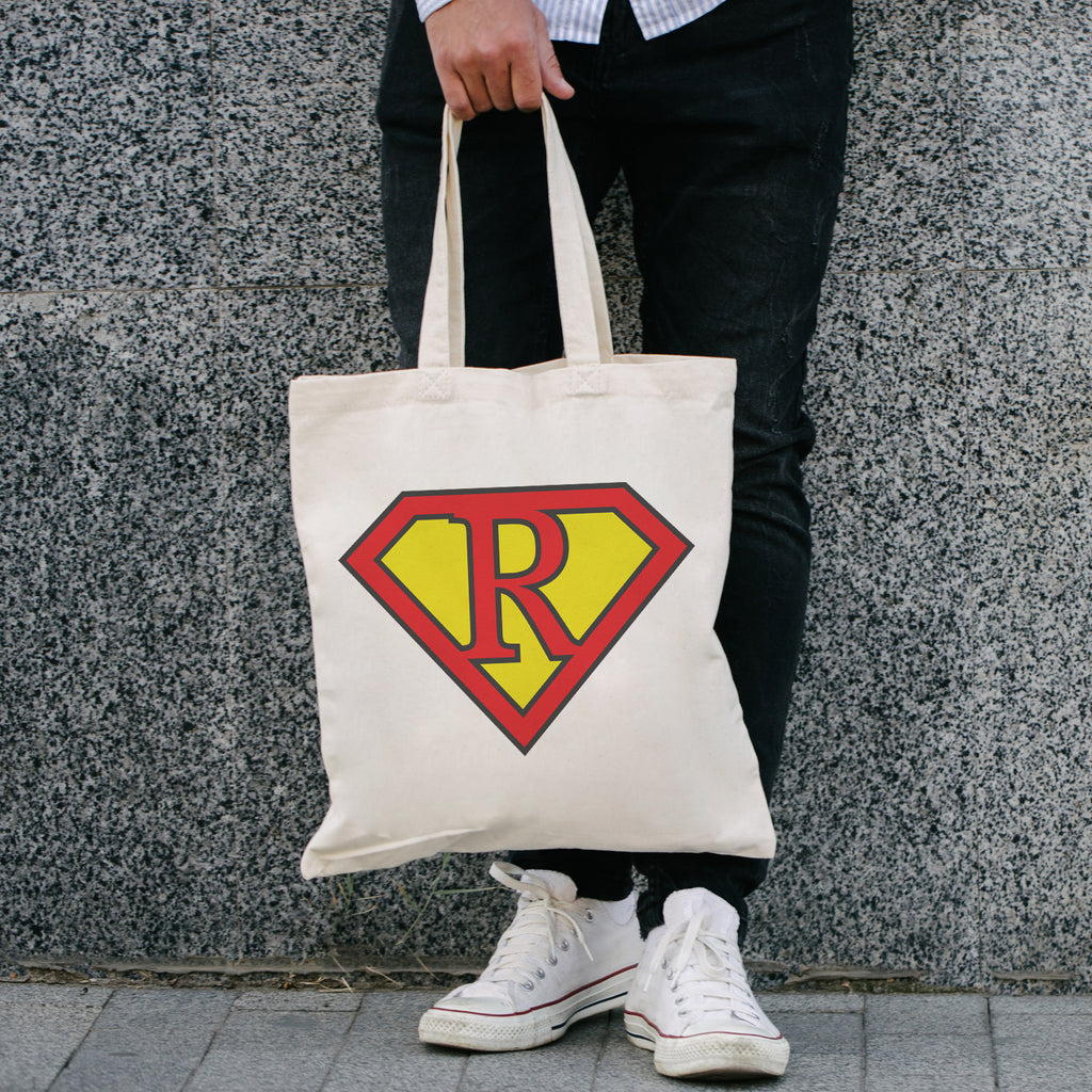 PERSONALISED Super Hero Initial - Tote Bag