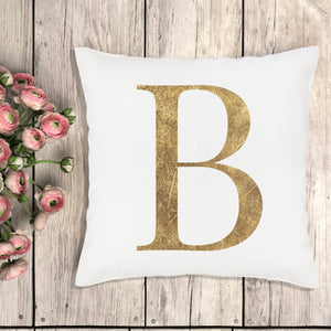 Golden Letter Initial - Printed Cushion Cover
