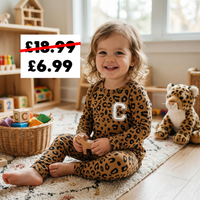 Plain Loungewear Set - Leopard Print - 0 months to 7 years