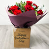 PERSONALISED Hand Tied Box & 12 Luxury Red Roses Bouquet - Dozen Red Roses