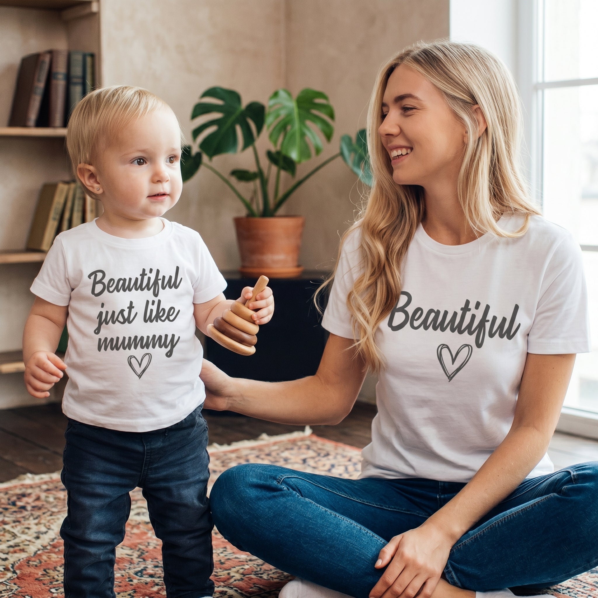 Beautiful Like Mummy - Baby T-Shirt & Bodysuit / Mum T-Shirt - (Sold Separately)